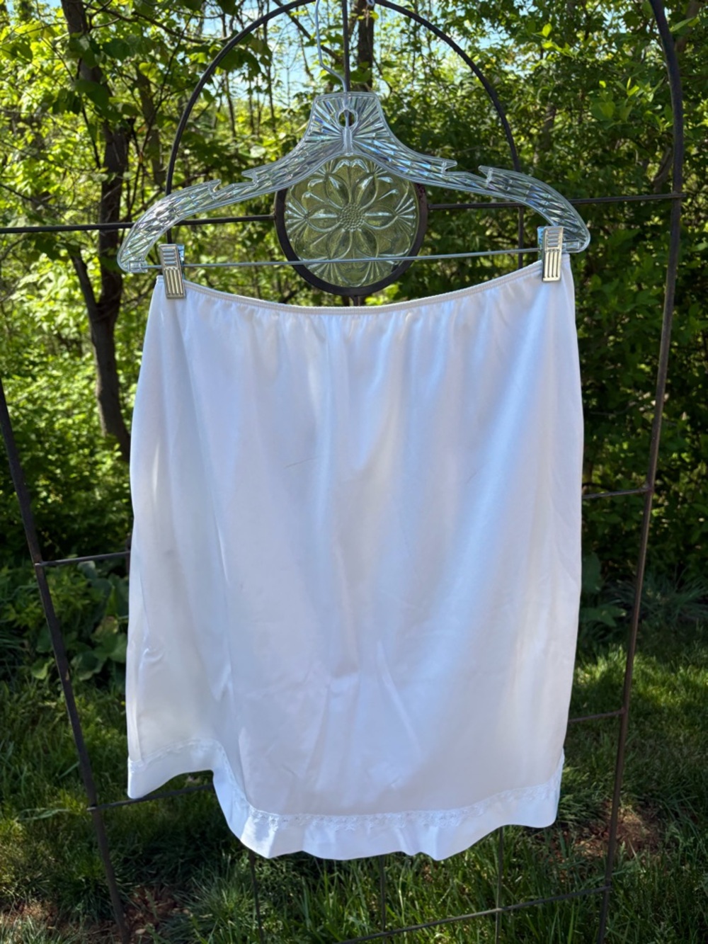 Vintage Sears White Lace-Trim Half Slip Delicate Feminine Elastic Waist Size 2S - Picture 13 of 16